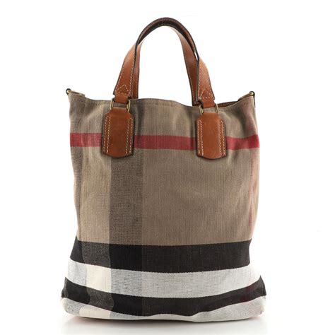 Burberry Tottenham Tote House Check Canvas Medium 